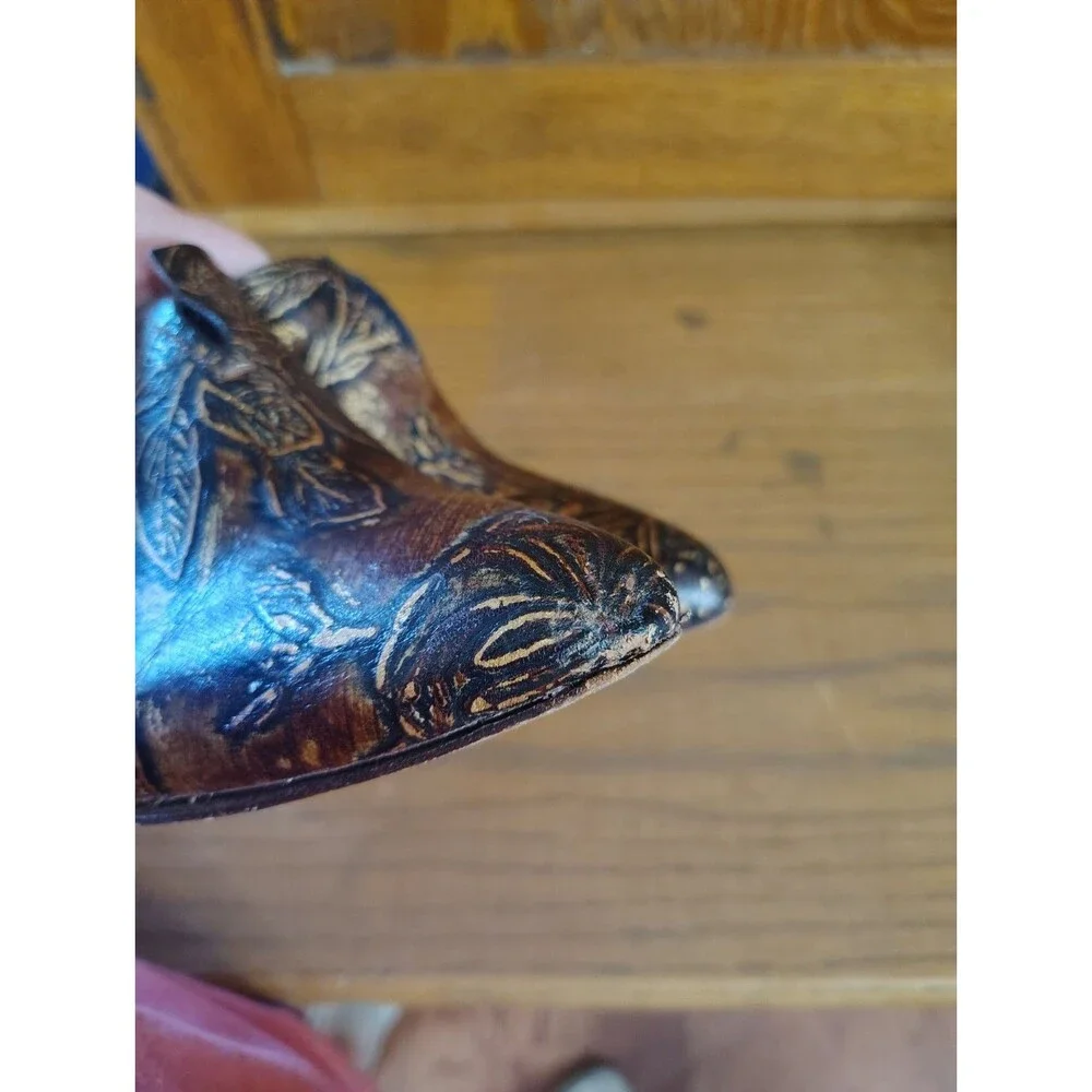 Patricia Nash Women's Ruffina Slip-On Mule, Chocolate/Gold Size 7.5 Flaw